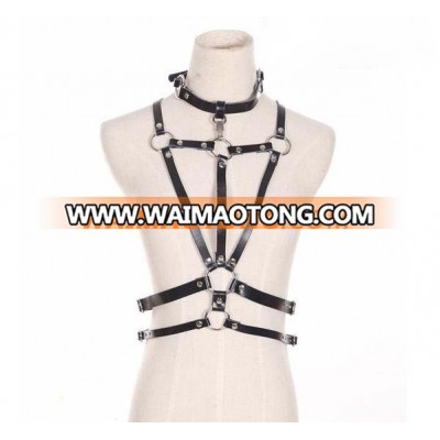 The most popular nightclub favorite unique bold design body chain corset skin leather belt