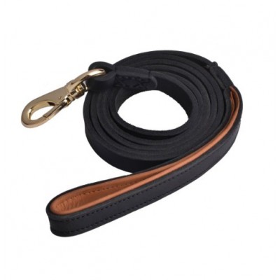 6ft Long By 3/4 Inch Wide ,Canine (K9) Training Leather Leash ,Black ,Leather Dog collars and Leashes